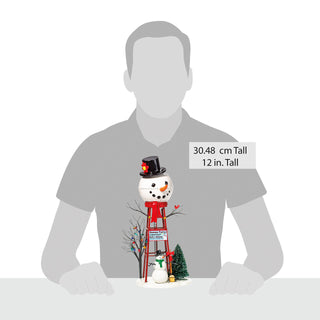 Department 56 Cross Product Village Accessory: Snowman Water Tower Figurine sparkle-castle