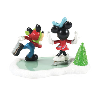 Department 56 Disney Snow Village Accessory: Mickey & Minnie Go Skating sparkle-castle