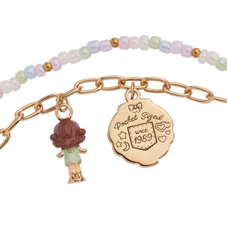 Alex and Ani: Polly Pocket™ 2 Row Charm Bracelet, Gold sparkle-castle