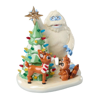 Lenox Rudolph and Bumble Decorating Tree Lit Figurine