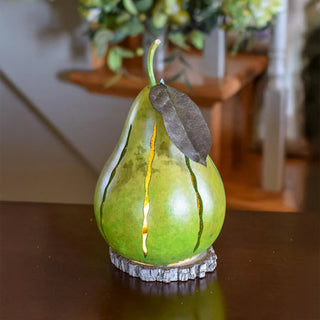 Meadowbrooke Gourds: Pear Luminary Figurine sparkle-castle