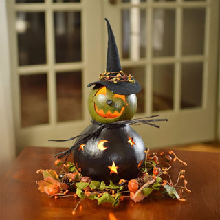 Meadowbrooke Gourds: Fiona Witch Medium Lit Figurine sparkle-castle