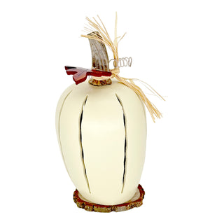 Meadowbrooke Gourds: White Pumpkin Luminary Small Lit Figurine sparkle-castle