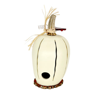 Meadowbrooke Gourds: White Pumpkin Luminary Small Lit Figurine sparkle-castle