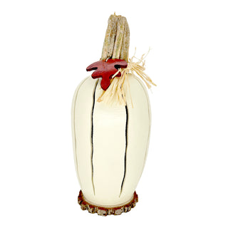 Meadowbrooke Gourds: White Pumpkin Luminary Medium Lit Figurine sparkle-castle