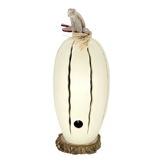 Meadowbrooke Gourds: White Pumpkin Luminary Large Lit Figurine sparkle-castle