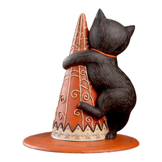 Johanna Parker by Bethany Lowe: Halloween Hugga-Hat Jack Cat Figurine sparkle-castle