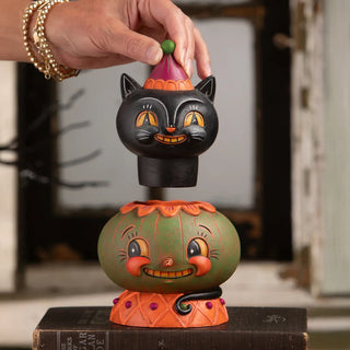 Johanna Parker by Bethany Lowe: Halloween Jolly Jack-a-Melon Stack Jar sparkle-castle