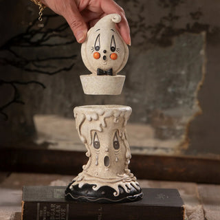 Johanna Parker by Bethany Lowe: Halloween Candlestick Gus & Mourning Rus Jar sparkle-castle