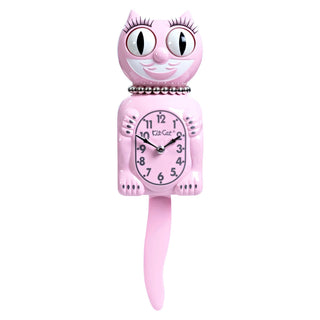 Kit-Cat Klock: Retro Pink Lady Kitchen Edition Clock sparkle-castle