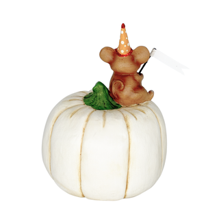 Michelle Allen by Bethany Lowe: Happy Fall Mouse On Pumpkin