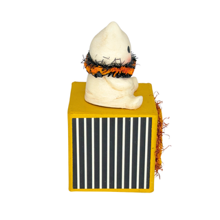 Michelle Allen by Bethany Lowe: Halloween Boo on Block Figurine sparkle-castle