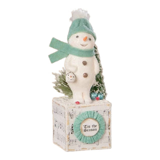 Michelle Allen by Bethany Lowe: Christmas Tis the Season Snowman Figurine sparkle-castle