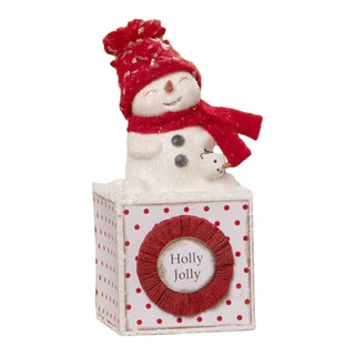 Michelle Allen by Bethany Lowe: Christmas Holly Jolly Snowgirl Figurine sparkle-castle