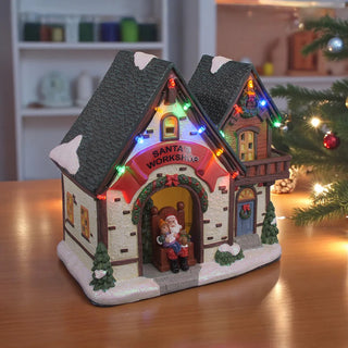 FG Square Christmas Village: Santa's Workshop sparkle-castle