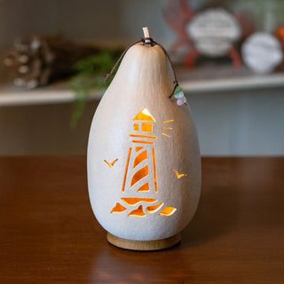 Meadowbrooke Gourds: Light House Medium Lit Figurine sparkle-castle