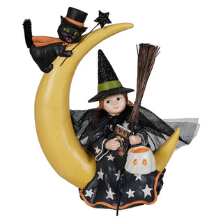 Bethany Lowe: Halloween Mara on Moon Figurine sparkle-castle