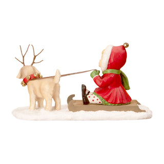 Bethany Lowe: Christmas Clare with Puppy Figurine sparkle-castle