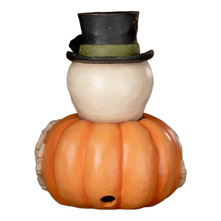 Bethany Lowe Halloween: Mr. Skully with Pumpkin Figurine sparkle-castle