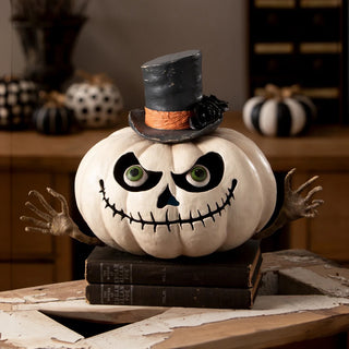 Bethany Lowe Halloween: Mr. Gourdy Pumpkin Figurine sparkle-castle