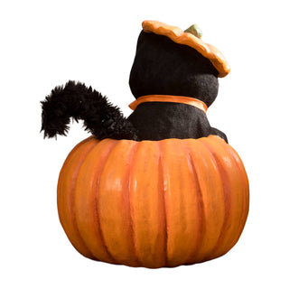 Bethany Lowe Halloween: Kitty Cat in Jack Figurine sparkle-castle