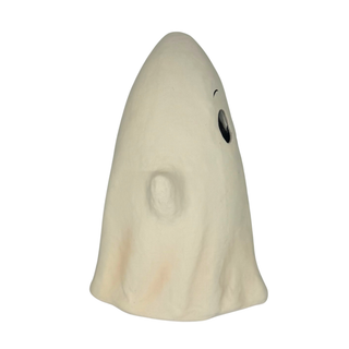 Bethany Lowe Halloween: Luminary Boo Ghost with Spider Figurine sparkle-castle