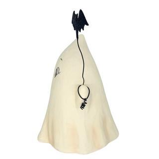 Bethany Lowe Halloween: Luminary Boo with Bat Figurine sparkle-castle