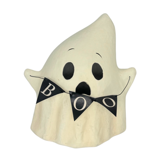 Bethany Lowe Halloween: Luminary Boo Ghost with Banner sparkle-castle