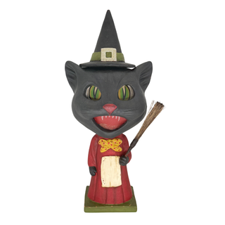 Bethany Lowe Halloween: Catrina Whisker Witch Light Up Jar sparkle-castle