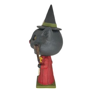 Bethany Lowe Halloween: Catrina Whisker Witch Light Up Jar sparkle-castle