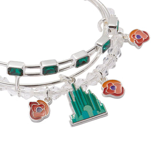 Alex and Ani: The Wizard of Oz™ Emerald City Bangles Set of 3: Silver sparkle-castle