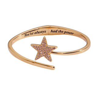 Alex and Ani: The Wizard of Oz™ Glinda Wand Bypass Cuff: Gold sparkle-castle
