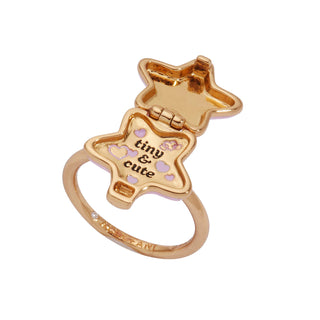 Alex and Ani: Polly Pocket™ Locket Ring, Gold sparkle-castle