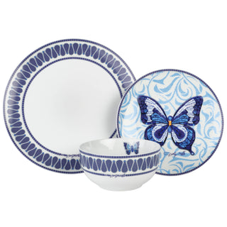 Dolly Parton Jwled Mosaic Blue Butterfly 12Pc Set Gift Box: Blue / Porcelain / Everyday sparkle-castle
