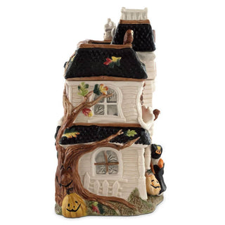 Fitz & Floyd Halloween Haunted House Cookie Jar Giftbox: Hand Painted / Earthenware / Halloween sparkle-castle
