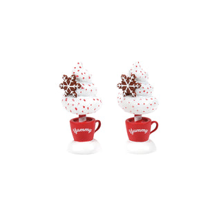 Department 56 Cross Product Village Accessory: Cocoa & Cream Topiaries, Set of 2 sparkle-castle