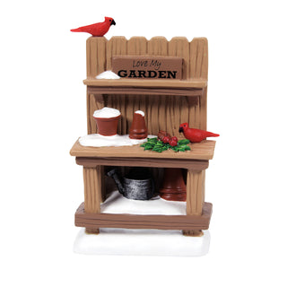 Department 56 Cross Product Village Accessory: Potter's Bench with Birdies sparkle-castle