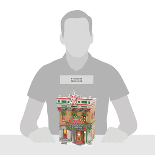 Department 56 Original Snow Village: Christmas Vacation Premiere At The Plaza sparkle-castle