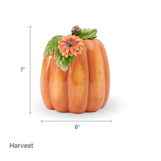 Fitz & Floyd Fall Harvest Flower Pumpkin Open Stock: Hand Painted / Earthenware / Harvest sparkle-castle