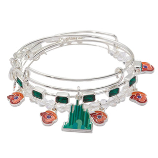 Alex and Ani: The Wizard of Oz™ Emerald City Bangles Set of 3: Silver sparkle-castle