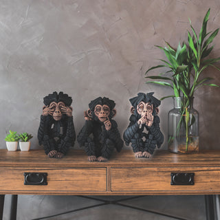 Edge Sculpture: Speak No Evil Baby Chimpanzee sparkle-castle