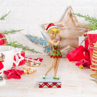 Jim Shore Disney Traditions: Sassy Christmas Tink Personality Pose Figurine sparkle-castle
