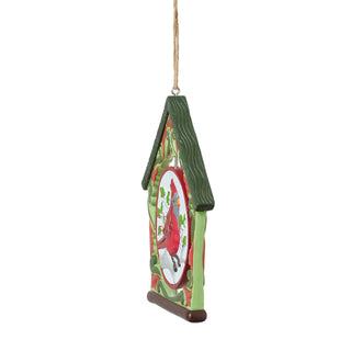 Jim Shore Heartwood Creek: Cardinal In Birdhouse Rotating Hanging Ornament sparkle-castle