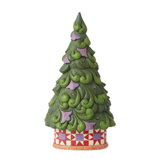 Jim Shore Heartwood Creek: Light Up Tree with Star Pattern Base Figurine sparkle-castle