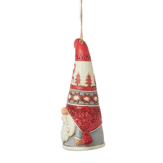 Jim Shore Heartwood Creek: Nordic Noel Gnome In Flaps Hat Hanging Ornament sparkle-castle
