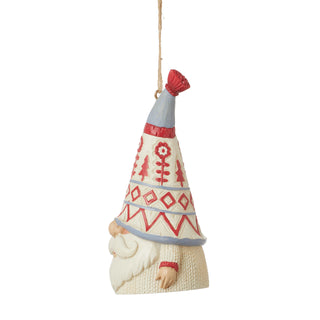Jim Shore Heartwood Creek: Nordic Noel Gnome In White Sweater Hanging Ornament sparkle-castle