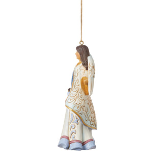 Jim Shore Heartwood Creek: Open Coat Nativity Angel Hanging Ornament sparkle-castle
