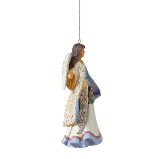 Jim Shore Heartwood Creek: Open Coat Nativity Angel Hanging Ornament sparkle-castle