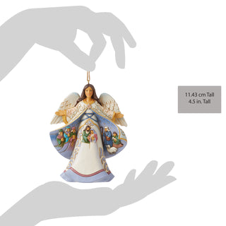 Jim Shore Heartwood Creek: Open Coat Nativity Angel Hanging Ornament sparkle-castle