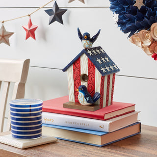 Jim Shore Heartwood Creek: Patriotic Decorative Birdhouse Figurine sparkle-castle